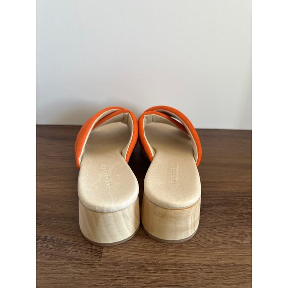 Sanctuary Lively Orange Leather Sandals Women’s size 7.5 bright Strappy, slip-on - Picture 7 of 9